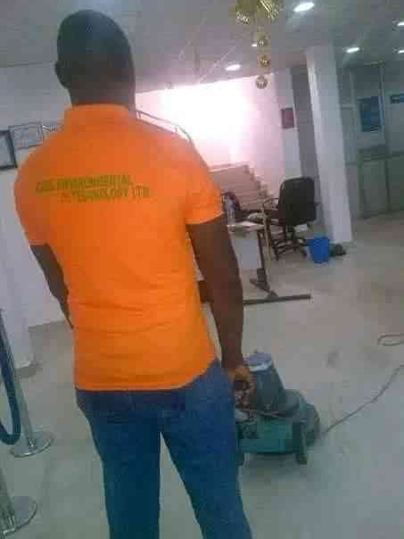 Commercial facility cleaning in action